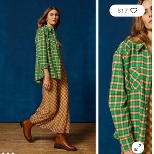 UO BDG Distressed Button Down Brixton Shirt Plaid Pockets Frayed Medium Med